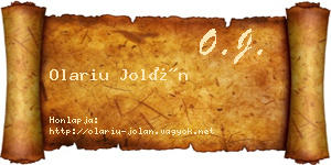 Olariu Jolán névjegykártya